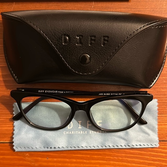 Diff Jade Black Blue Light Technology Clear Glasses - Picture 1 of 1